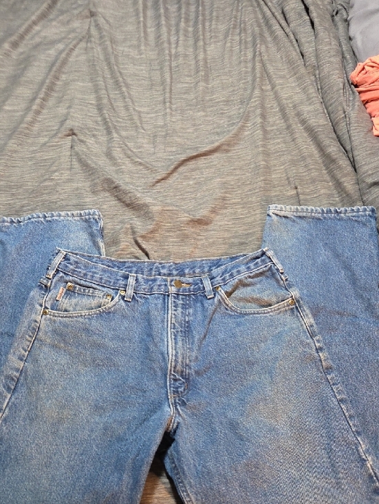 Carhartt Men's Light Wash Relaxed Jeans - Blue Denim - Picture 2 of 3